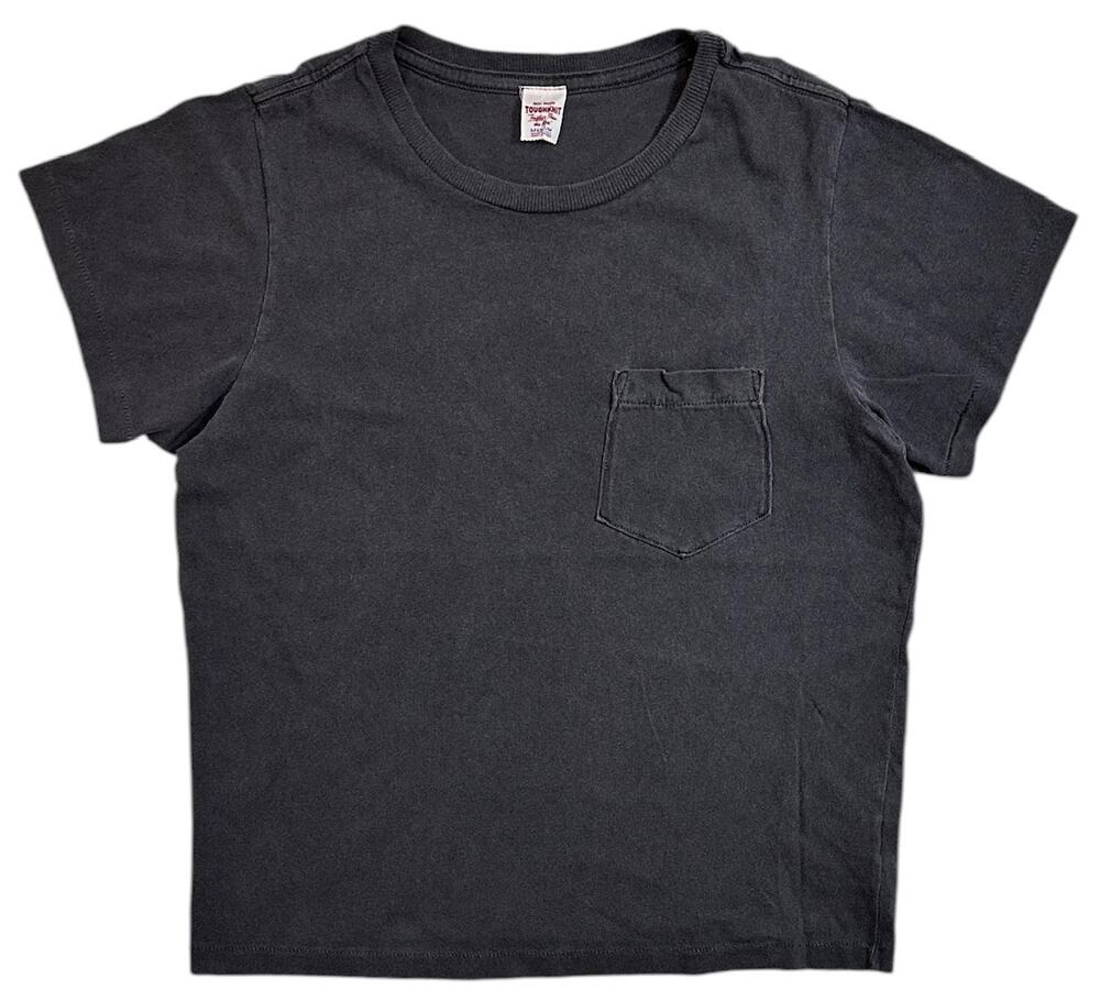 Buck Mason Women's T-Shirt Toughknit Shrunken Pocket Tee in Coal Venice Wash